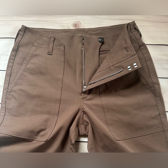 Everlane Bi-Stretch Utility Pants Womens 6 Ankle Crop Cocoa Brown High Rise - Picture 11 of 12
